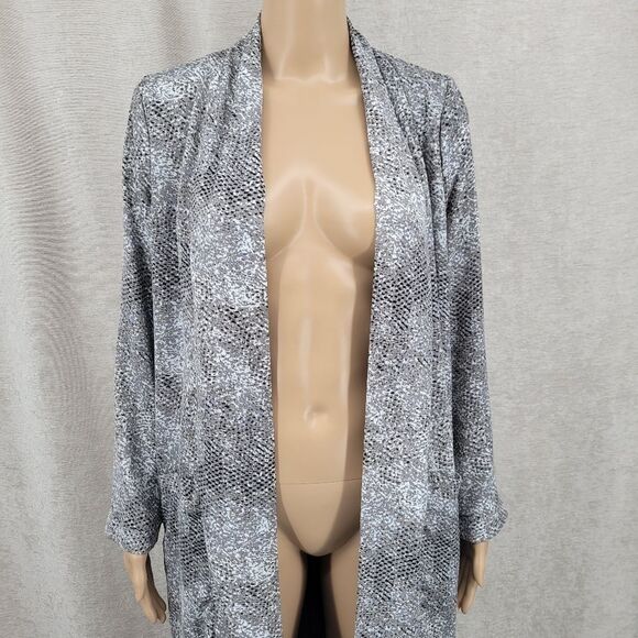 BB Dakota Anthropologie Jacket Duster Womens Gray Serpentine Snake Print NEW - Picture 3 of 12
